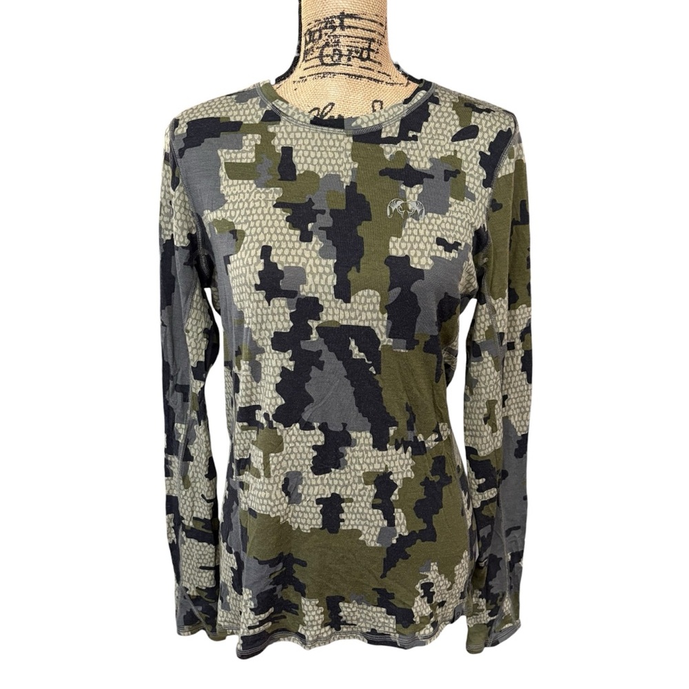 KUIU Women’s Ultra Merino 145 Long Sleeve Shirt Camo Verde Size XL Base Layer